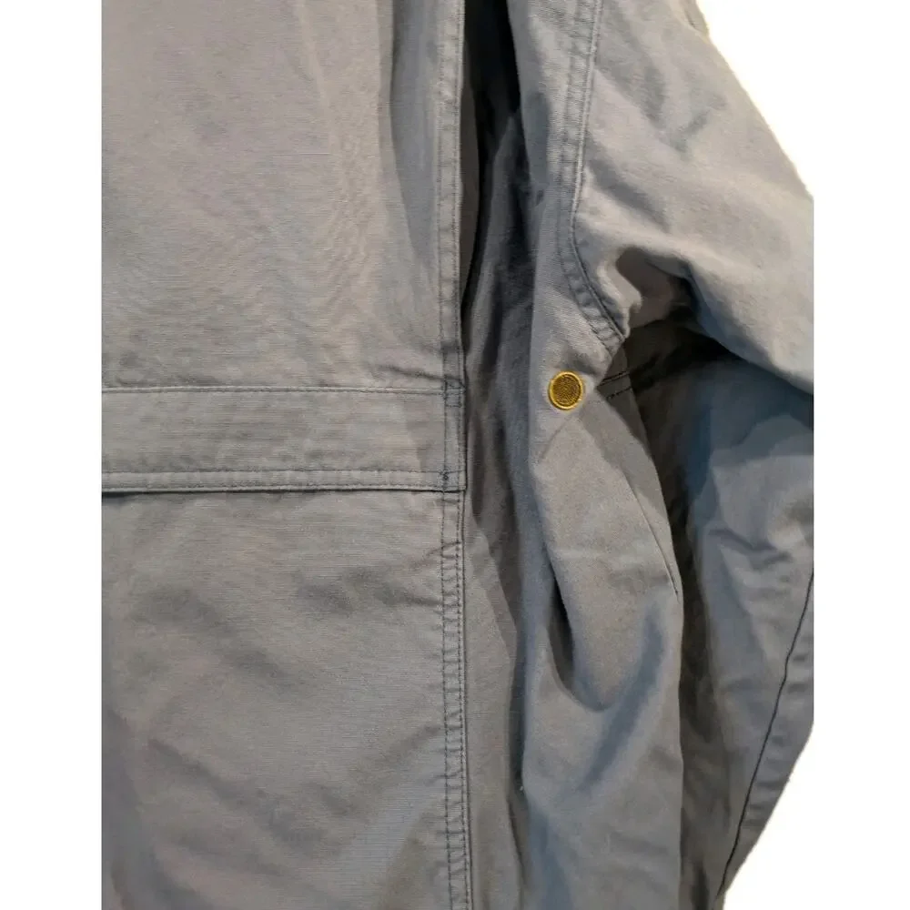 Eddie Bauer Vintage Chore Coat, Barn Jacket Leather Collar Utility Workwear - Picture 11 of 14